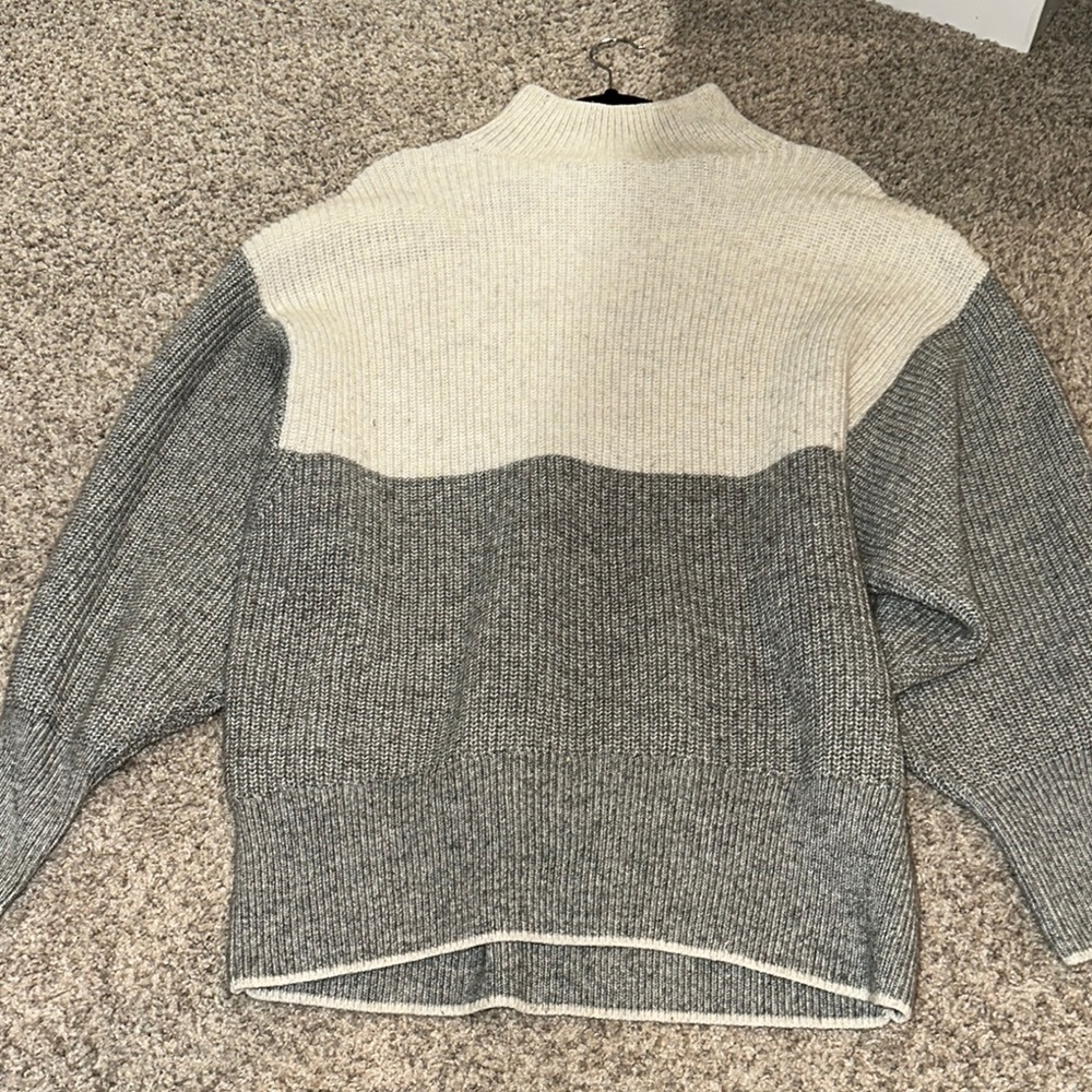 Two-Tone Gray and Cream Women's Sweater